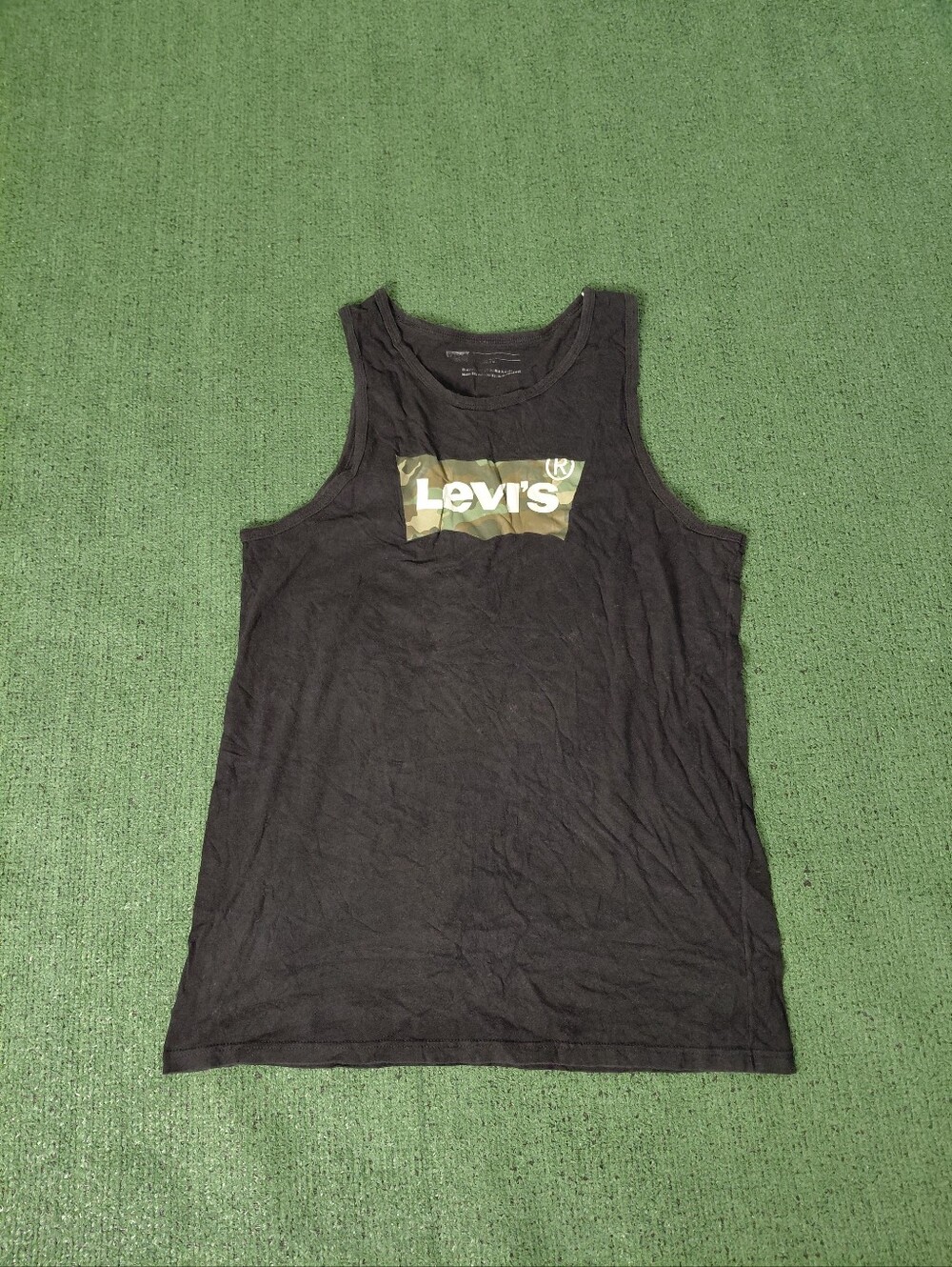 Levi's Camoflauge Logo Camo Black Tank Top Sz Large
